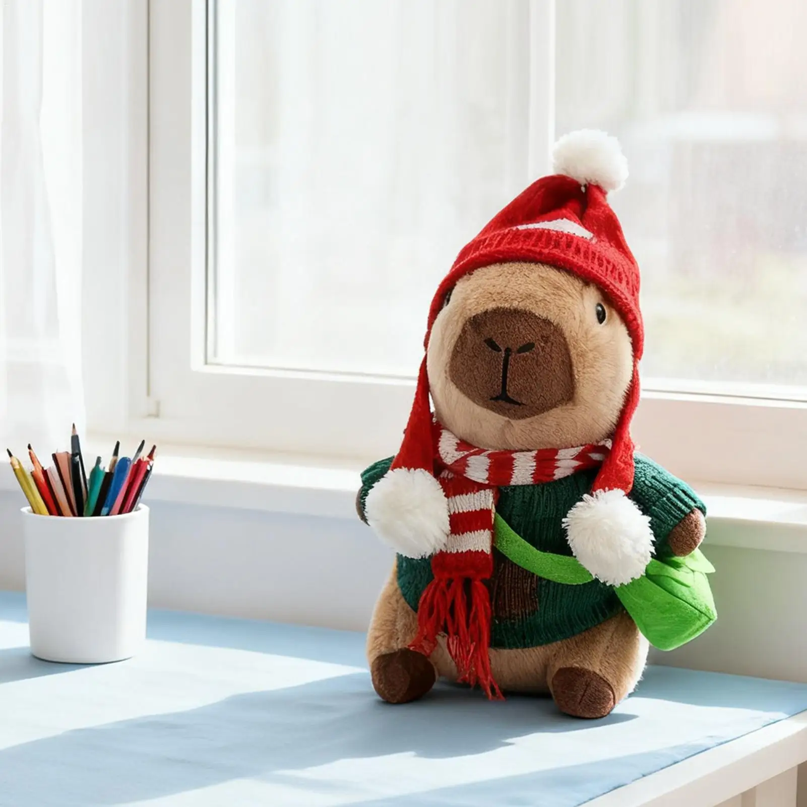 Capibara Peluche Con Vestiti Di Natale Giocattolo Sveglio Figurina 9.8in Capibara Vestire Giocattolo Per Ragazzi Ragazze Adulti Giovani Amici Viaggi