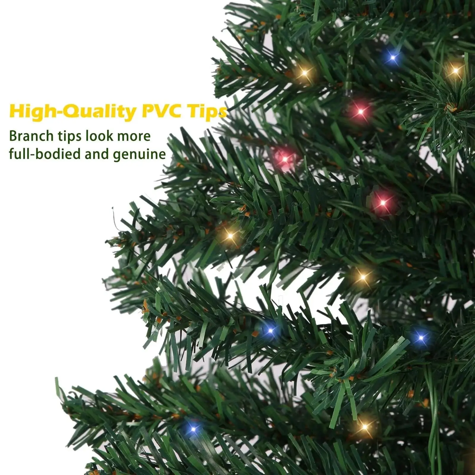 6.5FT Pre-Lit Artificial Christmas Tree, 470 Color Changing LEDs with 8 Modes & 880 Tips - Multi-Function Slim Xmas Tree Easy Setup for Home Decor