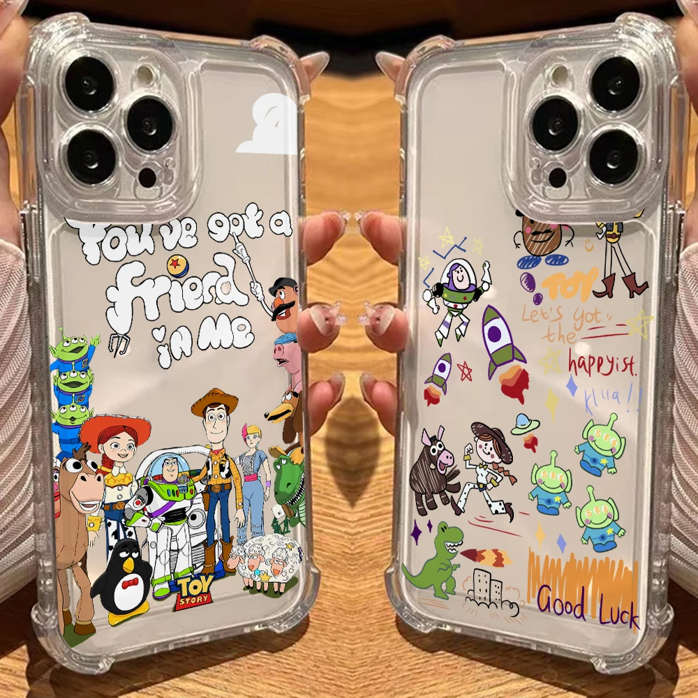 Nueva Funda de Teléfono de Toy Story para iPhone 17 Air 16 14 12 11 Pro Max 15 Plus 13 Mini 16, Carcasa Transparente de Silicona Suave a Prueba de Golpes