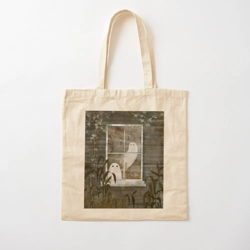 

There are ghosts in the window again... Tote Bag free delivery bags Custom bag Canvas Tote Bag