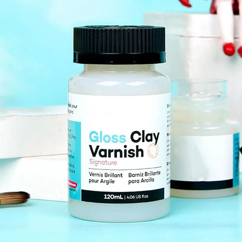 Clay Gloss Varnish 120ml Acrylic High Gloss Finish Air Dry Clay Sealant for Ceramics Oil Painting Wood Maintenance