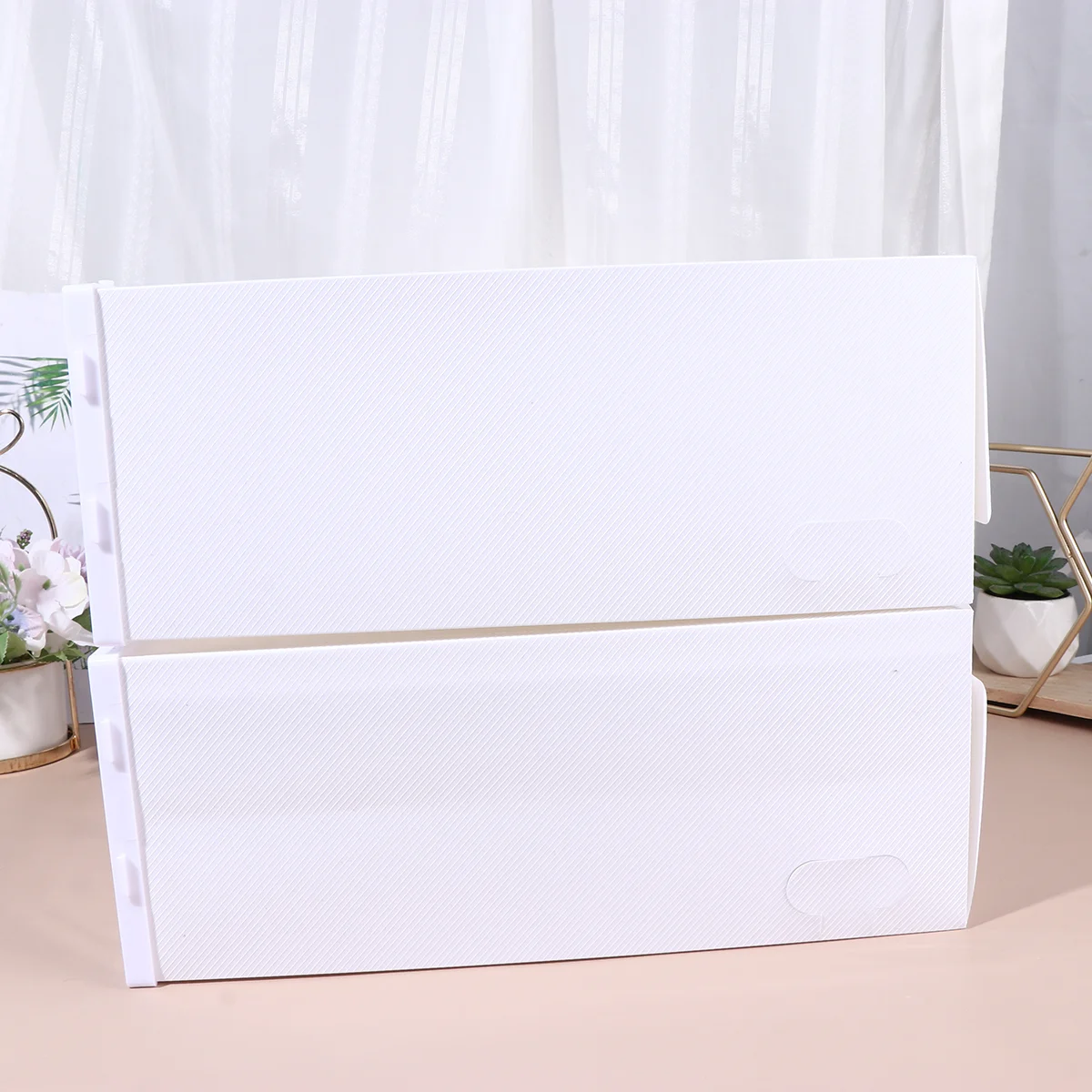 6pcs Shoes Box Drawer Type Shoe Box Thicken Transparent Shoes Organizer -proof Shoes Display Box (White, Random Frame Color)