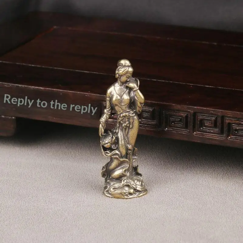 △ 1/4Pcs Vintage Classical Figurines Handcrafted Solid Brass Four Ancient Chinese Beauties Statue Desktop Decor Collection Gift
