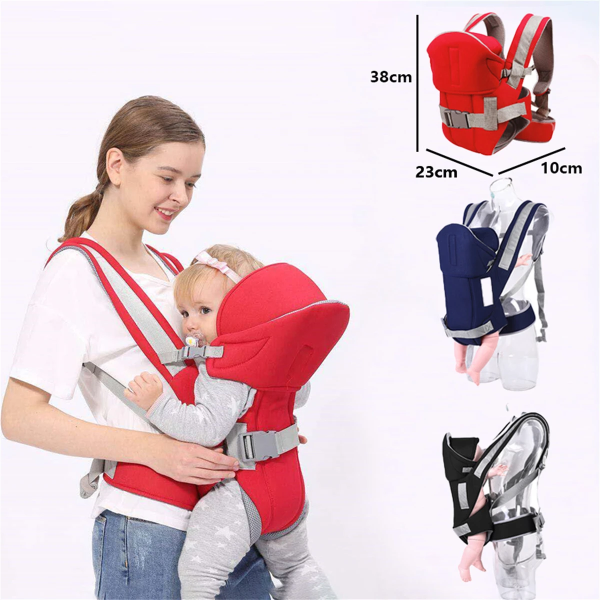 Enlarged and Thickened Backpack Baby Strap for Outdoor Travel Breathable in All Seasons Front Embrace and Back Children's Strap