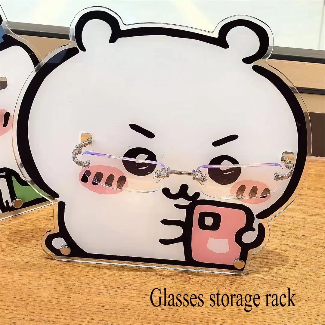 Cartoon Chiikawa Glasses Rack Anime Figures Usagi Acrylic Sunglass Display Holder Shelf Eyeglasses Show Stand Jewelry Decoration