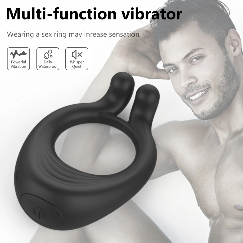 Penis Ring Vibrating Clitoris Stimulator G Spot Sex Toy for Men Vibro Delay Lick Vagina Orgasm Lock Fine Sleeve Massage Vibrator