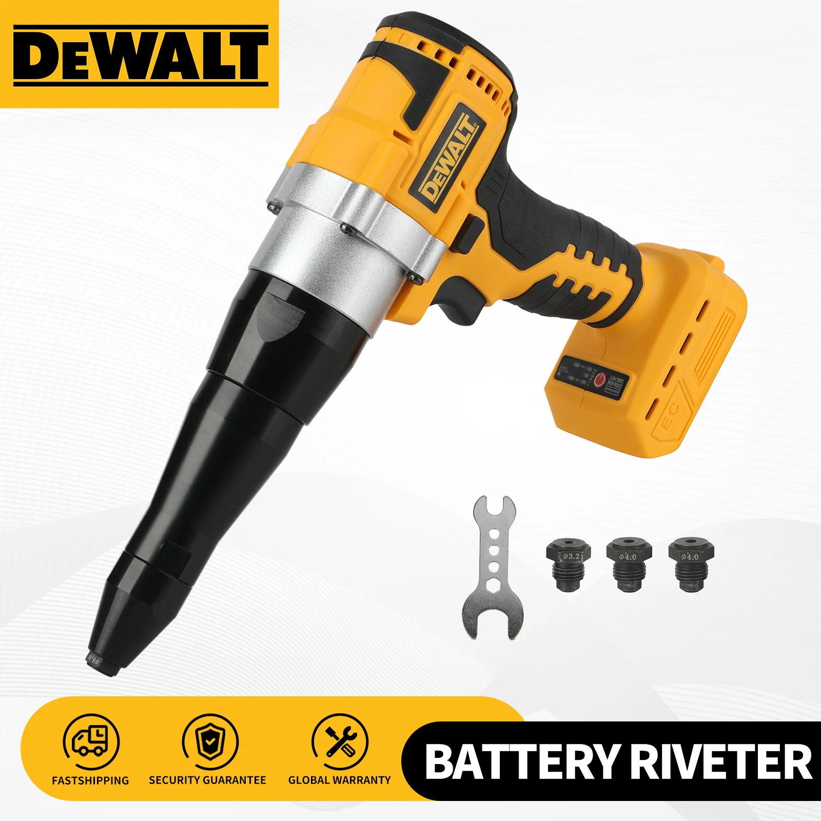 Pistola Remachadora Eléctrica Inalámbrica Dewalt 20V sin Escobillas, para Remaches de 3.2-4.8mm, Herramienta Eléctrica Automática para Remachado