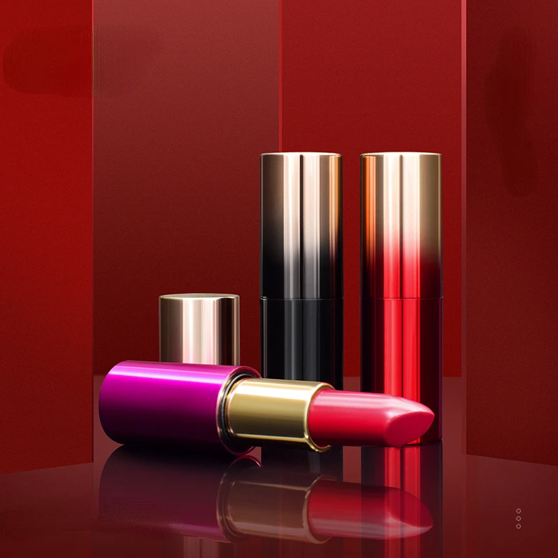 12.1 Caliber DIY Self Made Handmade Lipstick Material Gradual Red Gold Lipstick Empty Tube Electroplated Mirror Tube