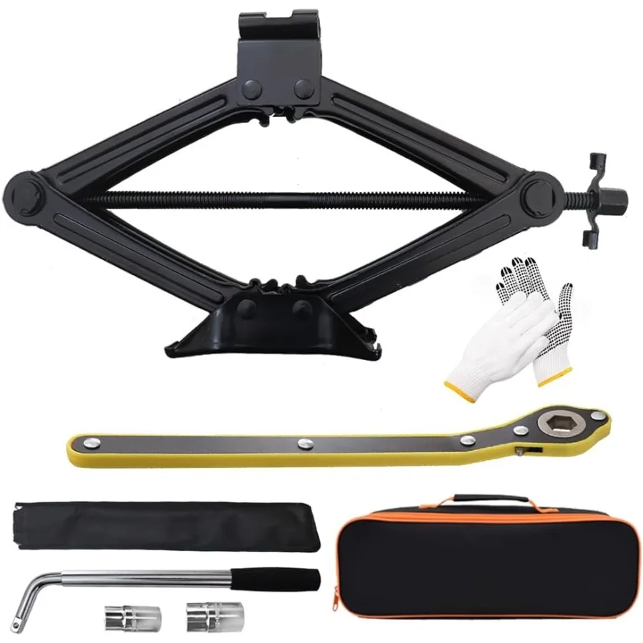 

Scissor Jack Kit 4409 lbs 2 Ton Heavy Duty Quick Jack Car Lift Universal Portable Tire Change Kit Bag for Auto SUV Mpv with Lug