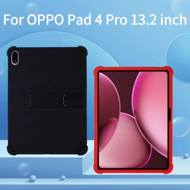 For Oppo Pad 4 Pro Android 15 Tablet,13.2 inch Tablets Case,Soft Silicone Adjustable Stand Cover Lightweight Kids Friendly