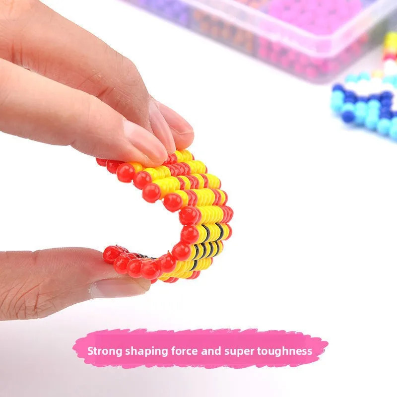 Ensemble de perles magiques à brume d'eau, Puzzle fait à la main, Pindou, créatif, éducation précoce, perle collante magique