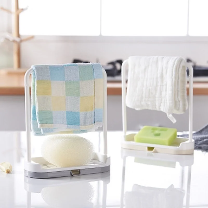 Kitchen Storage Rack Towel Sponge Drain s Rag Dishcloth Sink Desktop Organizer Hanging  Bathroom Soap Holder dish rack