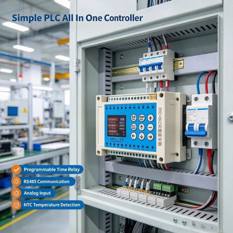 Simple PLC All In One Programmable Time Relay RS485 Communication Analog Input NTC Temperature Detection Controller