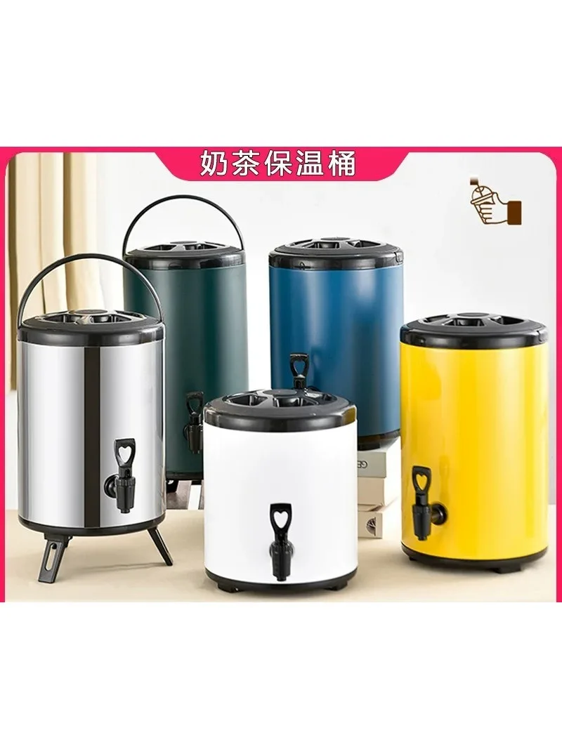 Milk tea bucket insulation bucket commercial stall milk tea shop tea ice bucket large capacity boiling  stainless steel soy