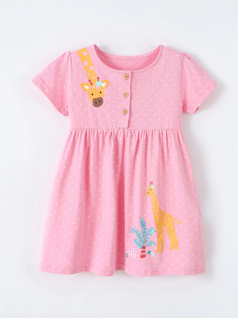 

2-7T summer child kids girls cotton short sleeve dress