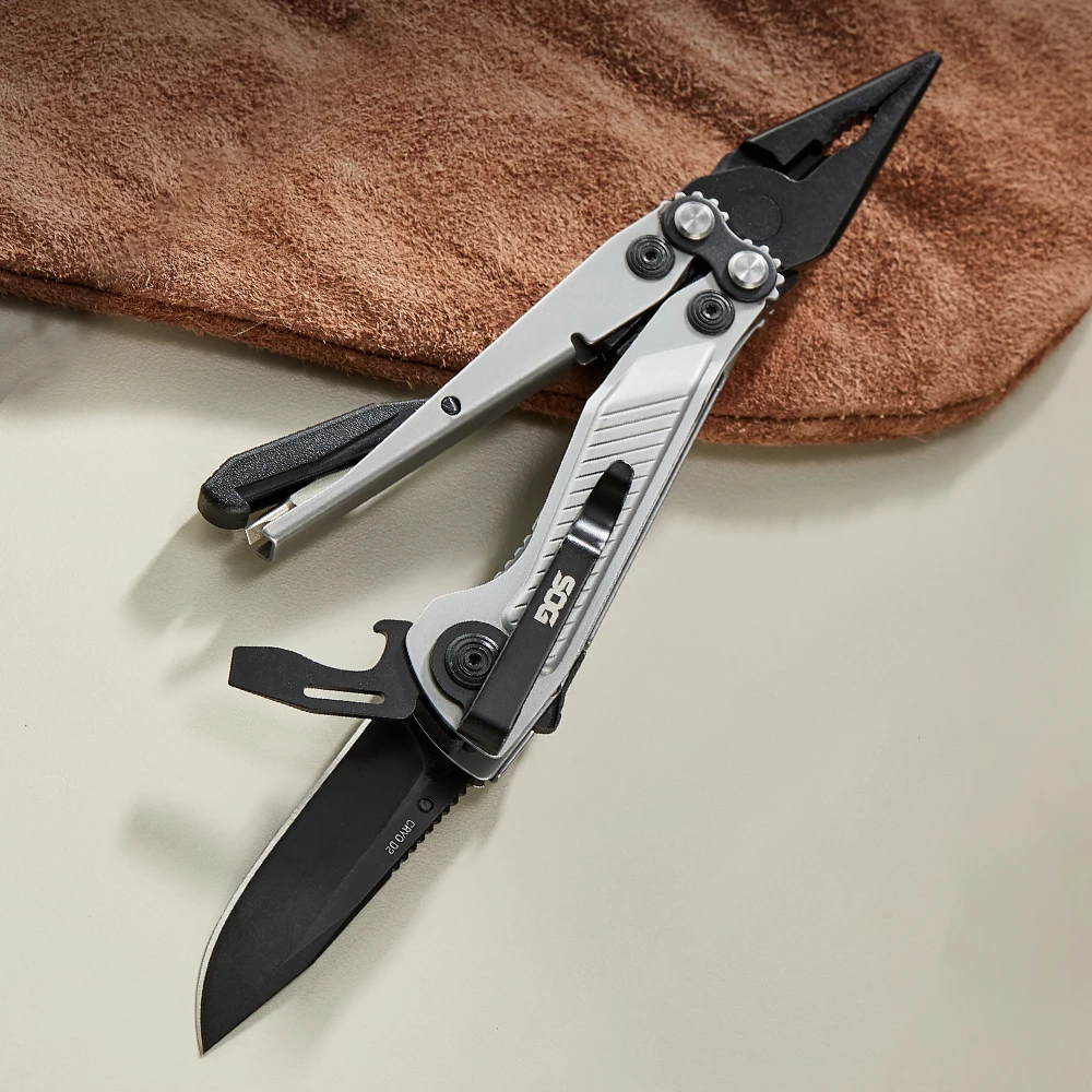 Flash MT-Silver+Black Alat Pemotong Portabel Lipat Multifungsi Tang untuk Penggunaan Luar Ruangan dan Sehari-hari (29-55-01-41)