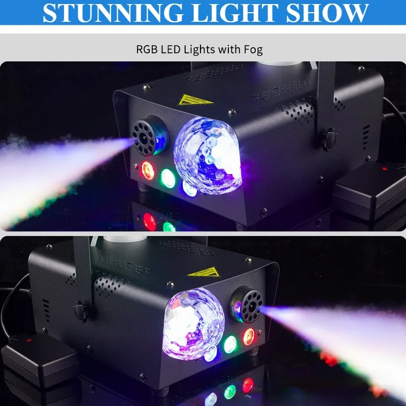 LED Stage Fogger with Remote Control 600W Magic Ball Fogger Portable Home Dance Party Halloween Fogger Stage DISCO Spray Machine