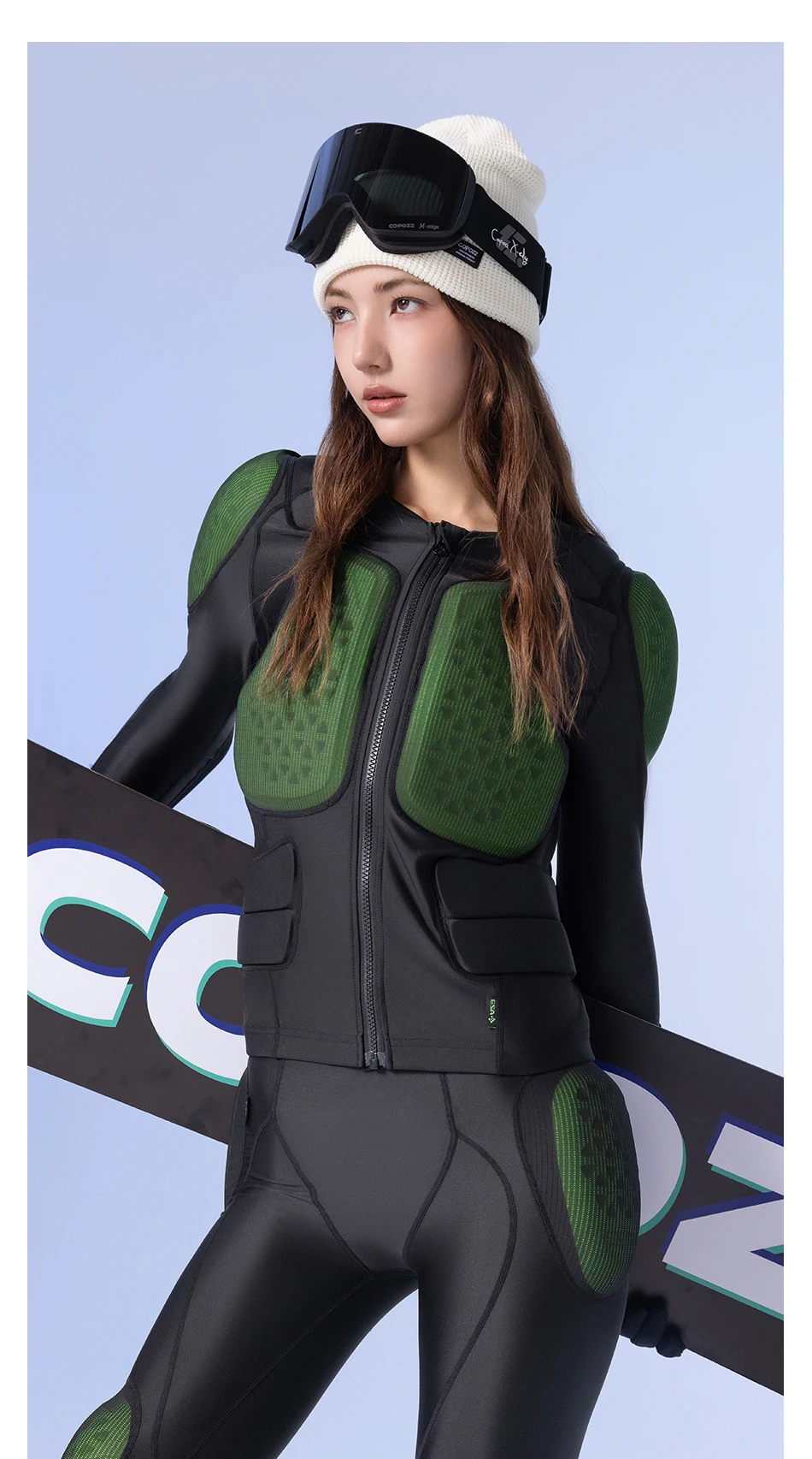 COPOZZ ESA Anti-Kollisions-Rückenbrust-Schlagschutz, Motorrad-Innenjacke, Kleidung, Ganzkörper-Ski-Rüstung, Schutzhose – Detail 23