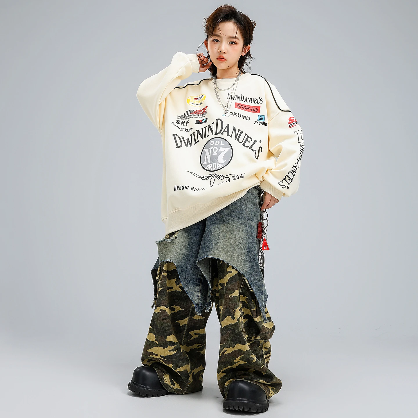 Chłopięce luźne koszulki hip-h – Camo Pattern Set recenzja i cena