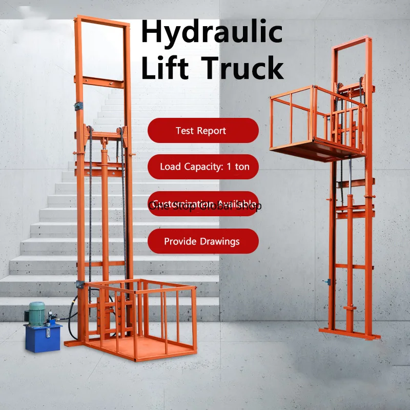Electric Cargo Elevator Lift Heavy Goods Warehouse Home Space Loading And Unloading Home Workshop Small Lifting Platform