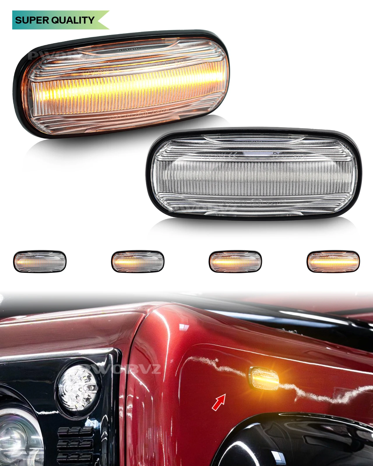 LED Dynamic Side Marker Light Turn Signal Blinker Indicator Lamp For Land Rover Discovery 2 Defender  Freelander 1