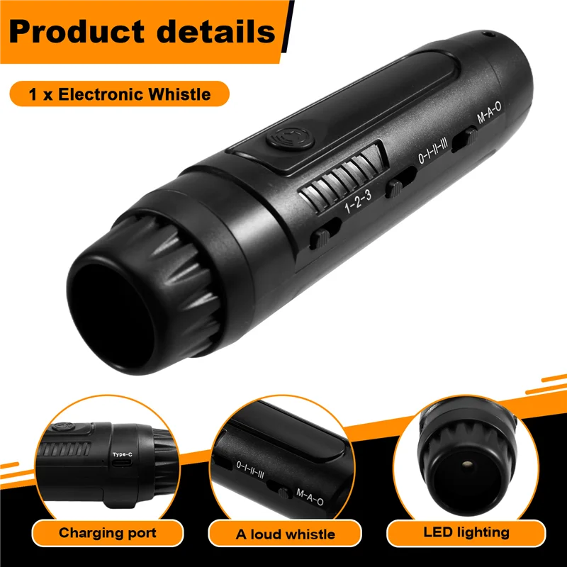 A73E-For Volleyball Soccer Sports Whistle- Reusable Electronic Handheld Whistle With Lanyard For Coaches, Referees, Teachers Bla