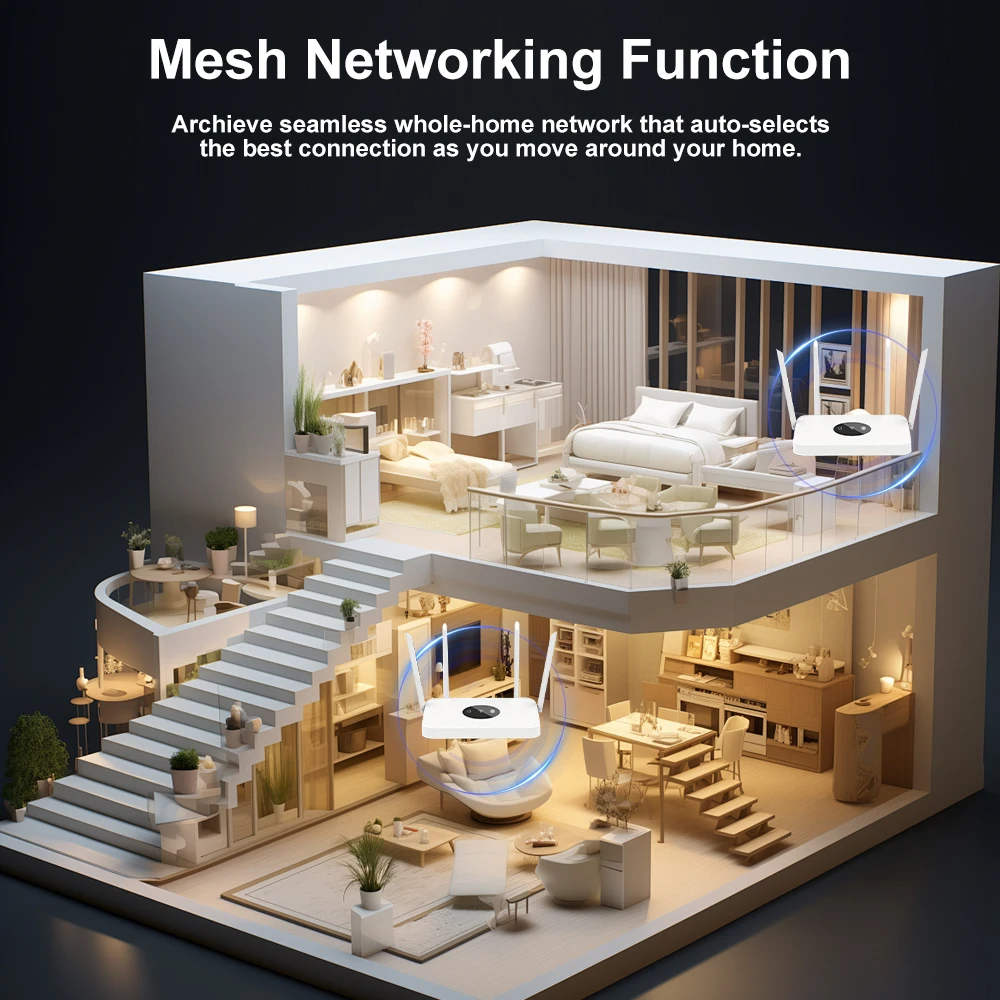 واي فاي 6 راوتر لاسلكي واي فاي الألياف النطاق العريض عالي السرعة غير محدود 4 هوائيات 2.4 جيجا هرتز إشارة قوية تغطية النطاق العريض فائق السرعة