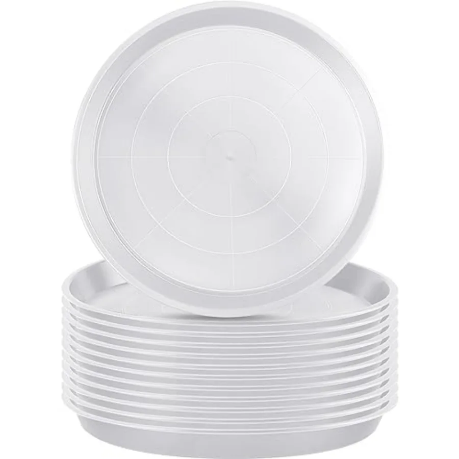 

Eccliy 12 шт. пластиковые поддоны для растений, круглые подставки для цветочных горшков, прочные толстые поддоны для сбора воды