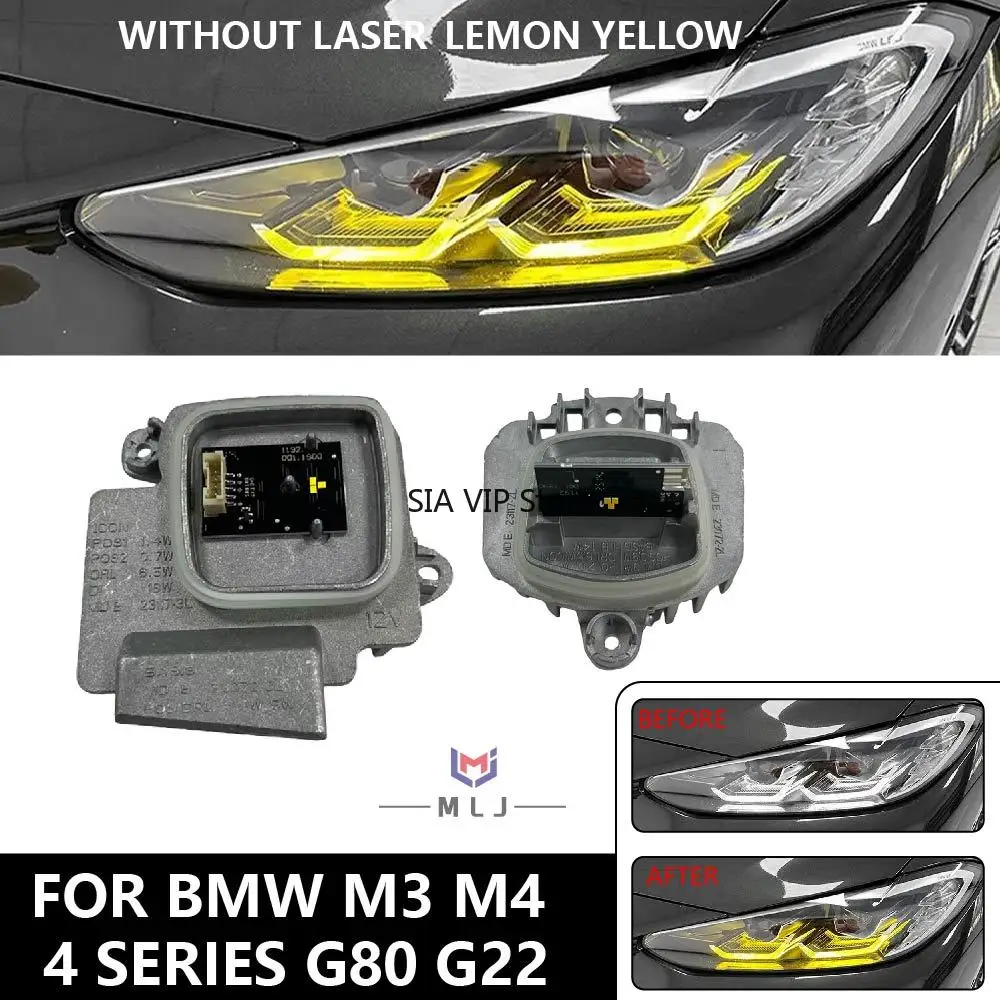 

Комплект желтых светодиодных модулей DRL для BMW 4 серии M3 M4 G80 G22 63119851047-1050, модуль светодиодных дневных ходовых огней для фар автомобиля
