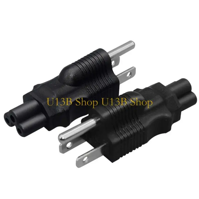 U13B US EU UK to IEC320 C5 Adapter, 3 Prong Laptop Power Plugs Converter view 3