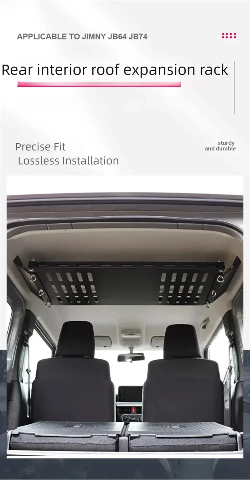 For 2019-2026 New Jimny JB64 JB74 Trunk Interior Roof Extension Rack Trunk Divider Rack Trunk Shelf Storage Bracket Luggage Rack