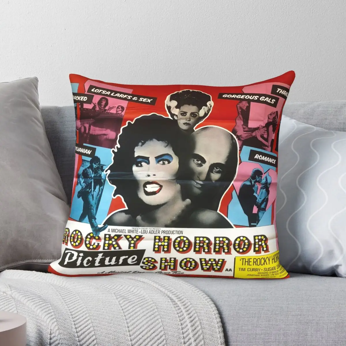 The Rocky Horror Picture Show Square Pillowcase Polyester Linen Velvet Printed Zip Decor Room Cushion Cover