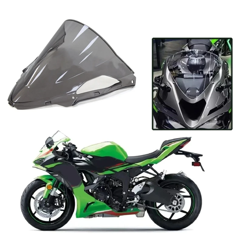 カワサキ用モーターサイクルフロントフロントフロントガラス、ウィンドデフレクター、ZX-6R、zx6r、zx 6r、2023、2024