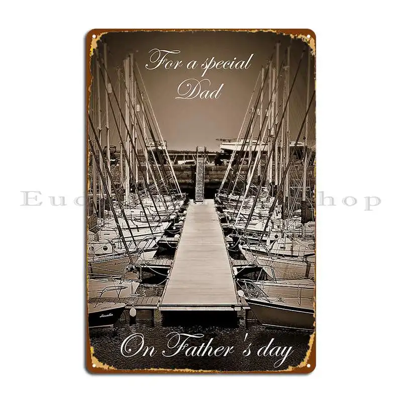 Sailboats In Tayport Harbour Scotland In Sepia Card Metal Plaque Poster Garage Living Room Pub Wall Decor Iron Tin Sign Poster