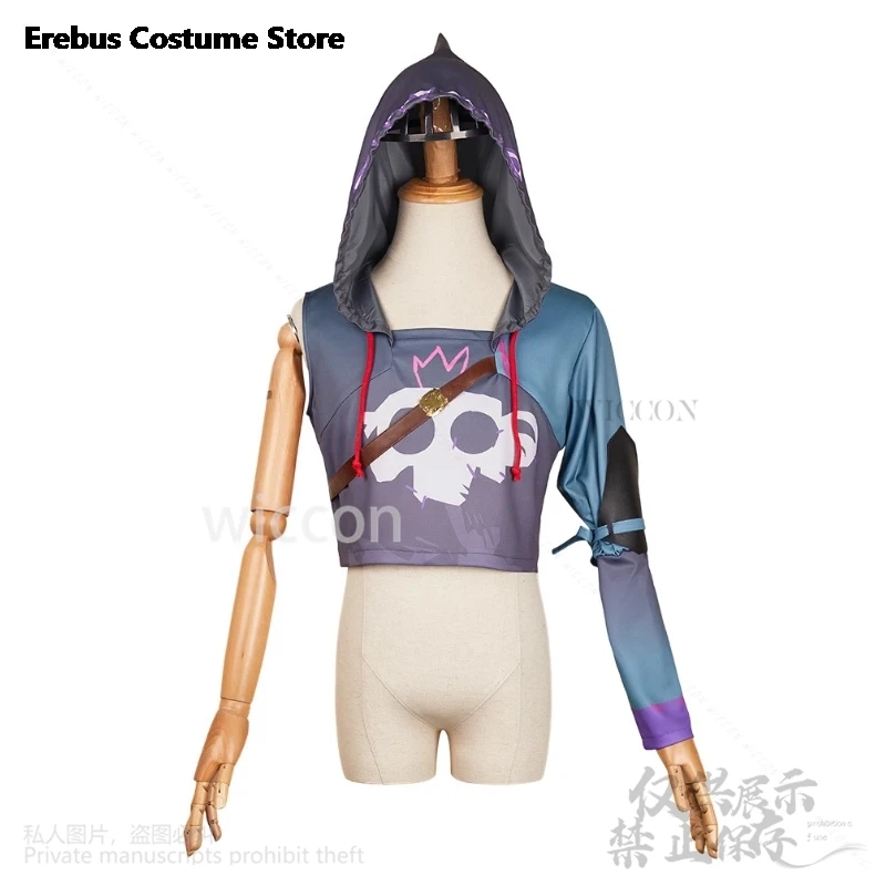 Anime Movie Arcane 2 Cosplay EKKO Game LoL Costume Shoulder Long Sleeve POLO Collar Hoodie Woman Man For Gifts Cos Outift