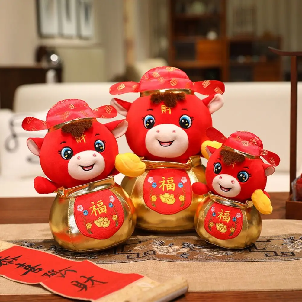 Ricchezza Pony Animale Del Fumetto Cavallo Farcito 18/25/30 cm Carino Zodiaco Cinese Cavallo Rosso Fortunato Capodanno Mascotte Complementi Arredo Casa