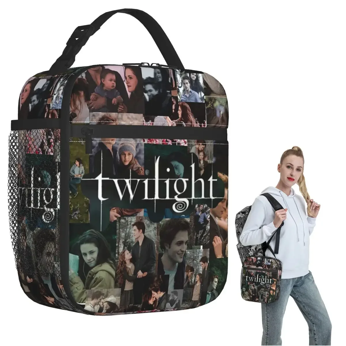 Edward Cullen Twilight Insulated Lunch Bag for Women Kids Portable Food Boxes Thermal Lunch Box Tote
