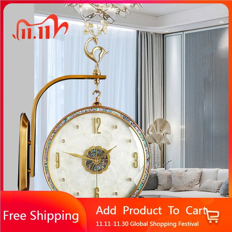 

Round Digital Clock Wall Silent Luxury Vintage Modern Interior Clock Wall Aesthetic Relogio De Parede Living Room Decoration