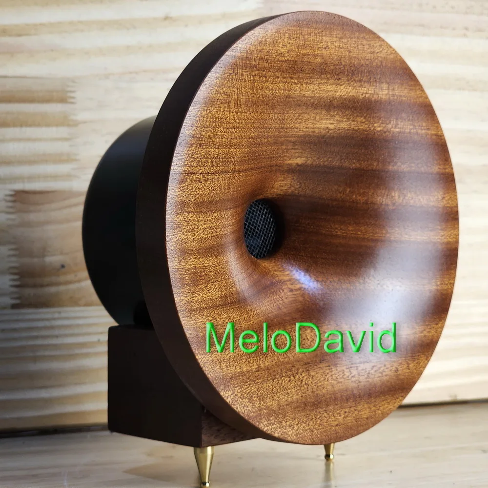 Pair 2 Pcs of MeloDavid   98db  extra Hi frequncy wooden Horn tweeter  + wooden support