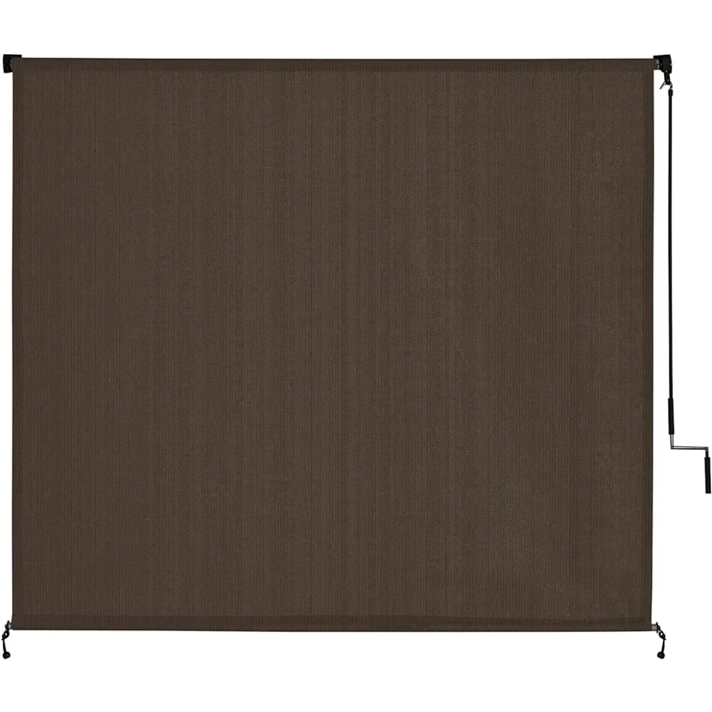 

Outdoor Roller Shade Tarpaulin Patio Cordless Blinds Roll Up Shade (8' W X 8' L) Tarp Mocha Freight Free Shed Shelter Awnings