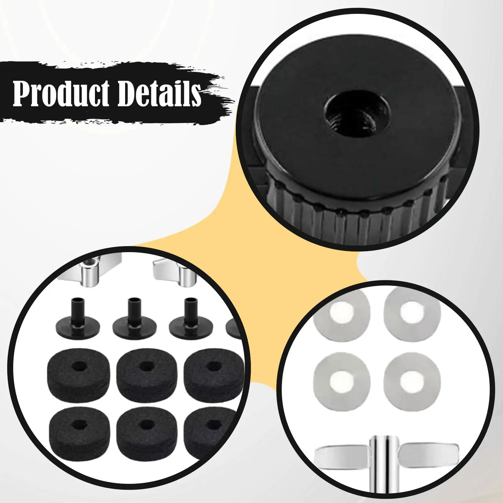 

Cymbal Stand Felts Durable Cymbal Accessory Kit Drum Set Maintenance Percussion Accessory for Drummers