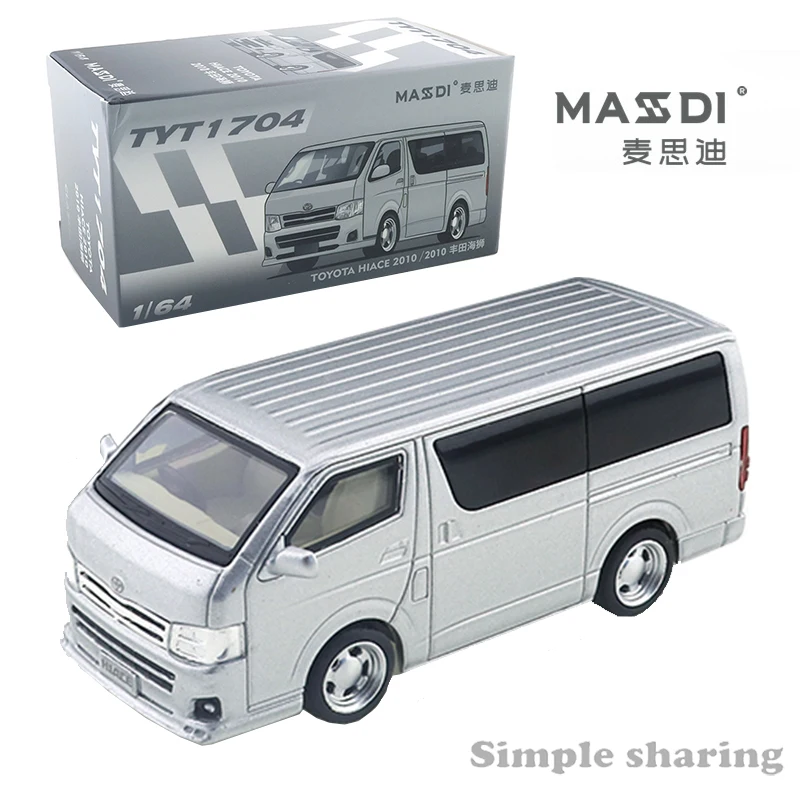 MASDI 1/64 Simulation Alloy Die Cast Car Model Decoration 2010 Toyota Sea Lion Silver Kids Xmas Gift Toys for Boys