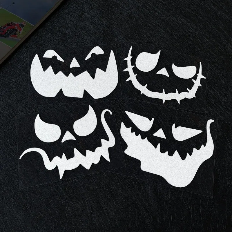 

1 Set Halloween Evil Pattern Waterproof Vinyl Stickers, Universal Decor Decals for Motorcycle and Scooter Body