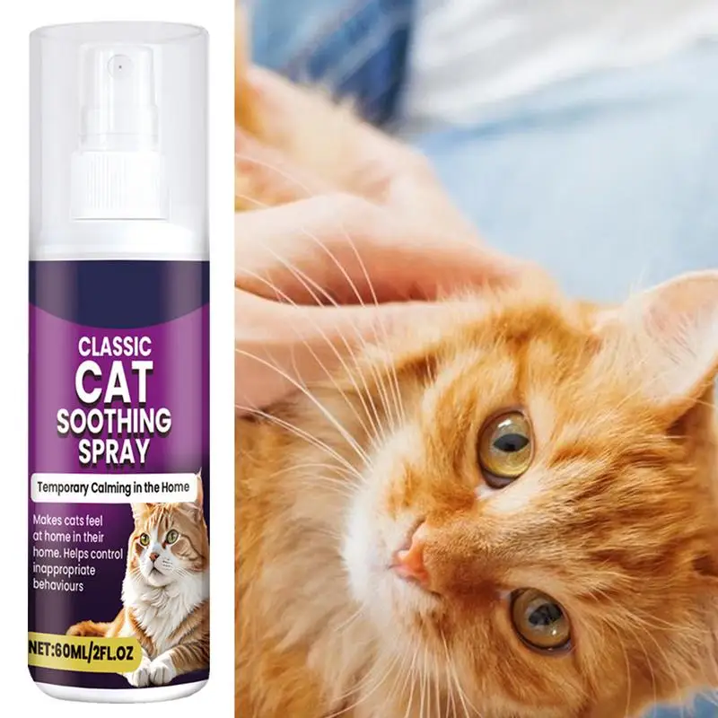 60ml calming spray Feline anti stress pheromone emotional soothing spray Health Cleaning Supplies for Cats Boarding, Thunder,