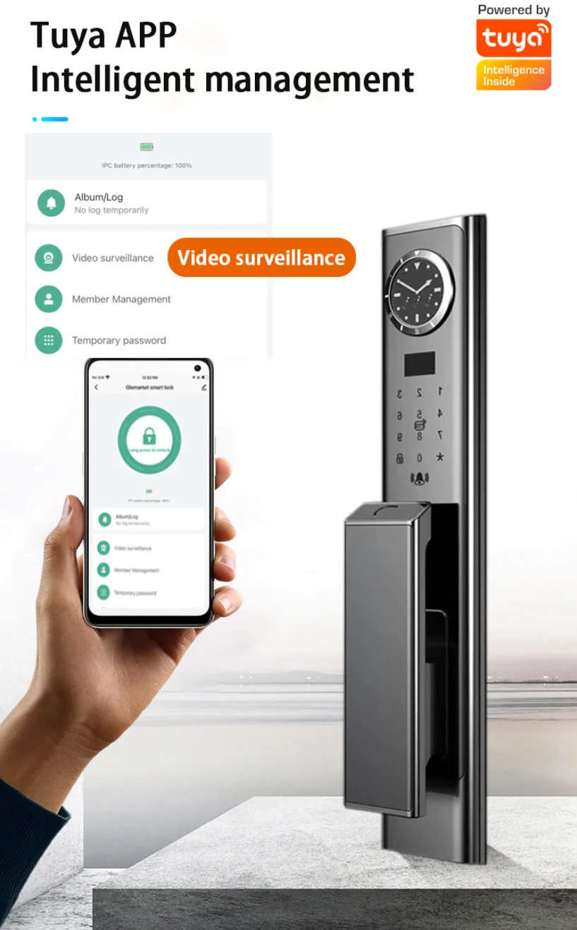 STLF Tuya 3d Face Digital Smart Door Lock con e impronte digitali Smart Lock automatico Smart Locks per porta d'ingresso