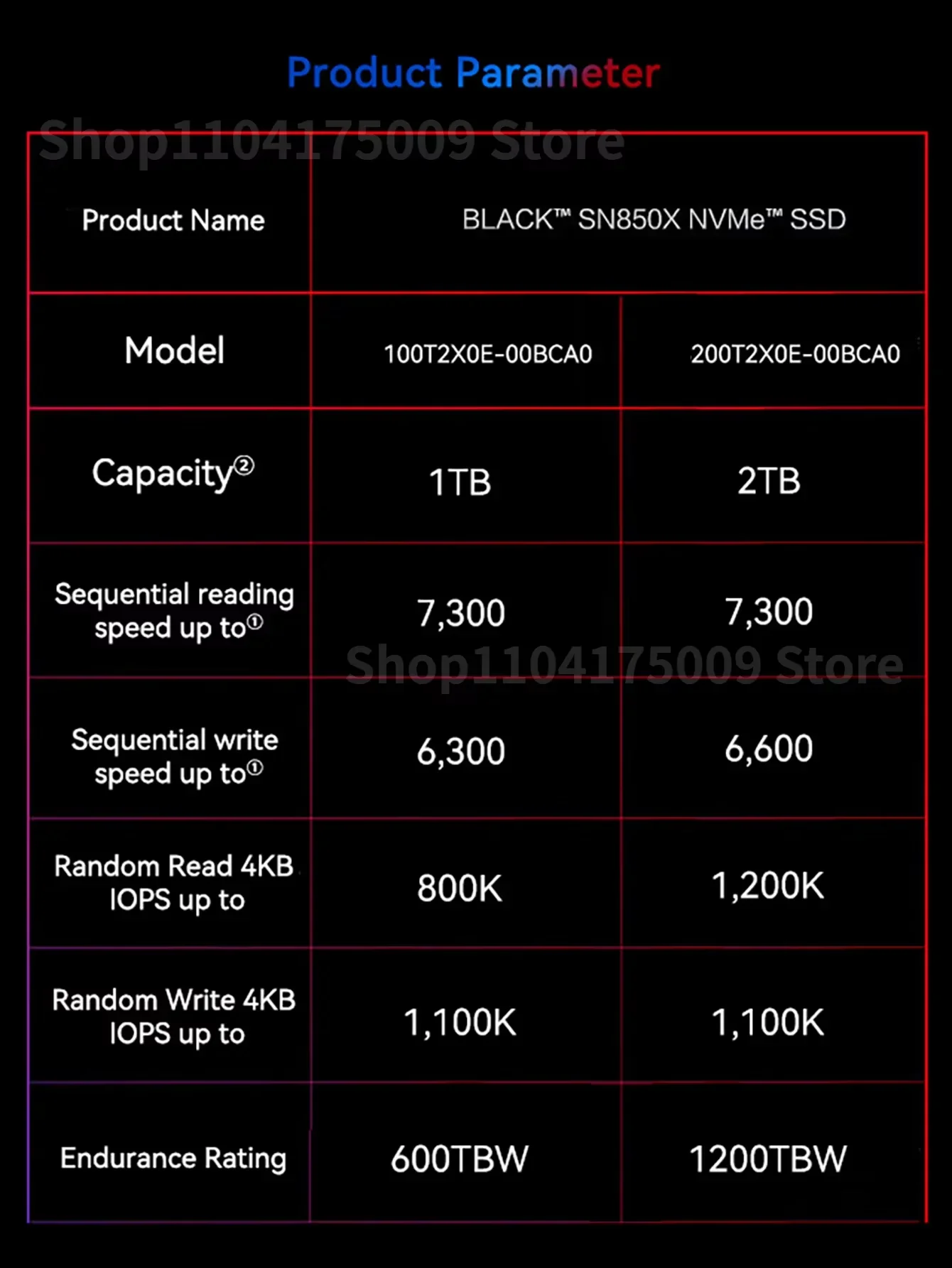 original SN850X 1TB 2TB 4TB NVMe Internal Solid State Drive Gen4 PCIe M.2 2280 up to 7300MB/s for Desktop and Laptop PS5 Black