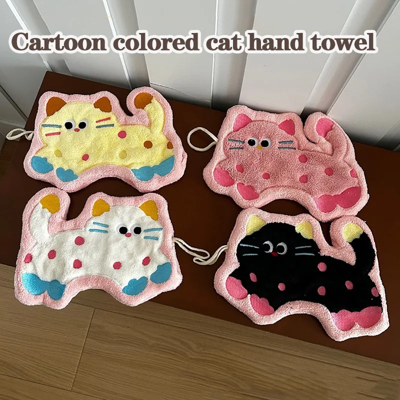 Cute Absorbent Hand Towels Double-thickness Quick-drying Absorbent Hand Towel for Home Kitchen Cleanning Handkerchief Cloth