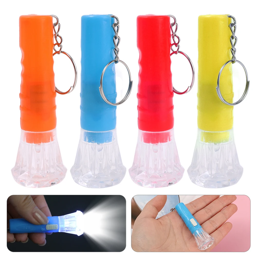 

1/5Pcs Mini Keychain Flashlights LED Torch Random Color Children Flashlight Lamp Toy for Kid Birthday Party Gifts Keychain Torch