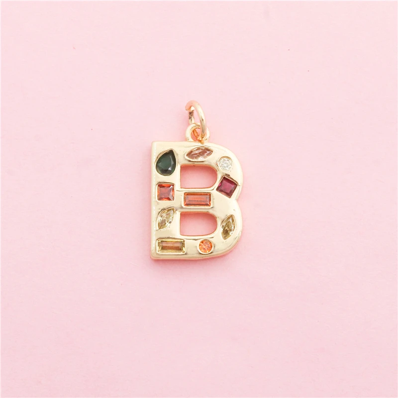 10 قطع النحاس مطعمة الزركون 26 حرف سحر الاكسسوارات لصنع المجوهرات عقد دي اي واي سوار المعلقات