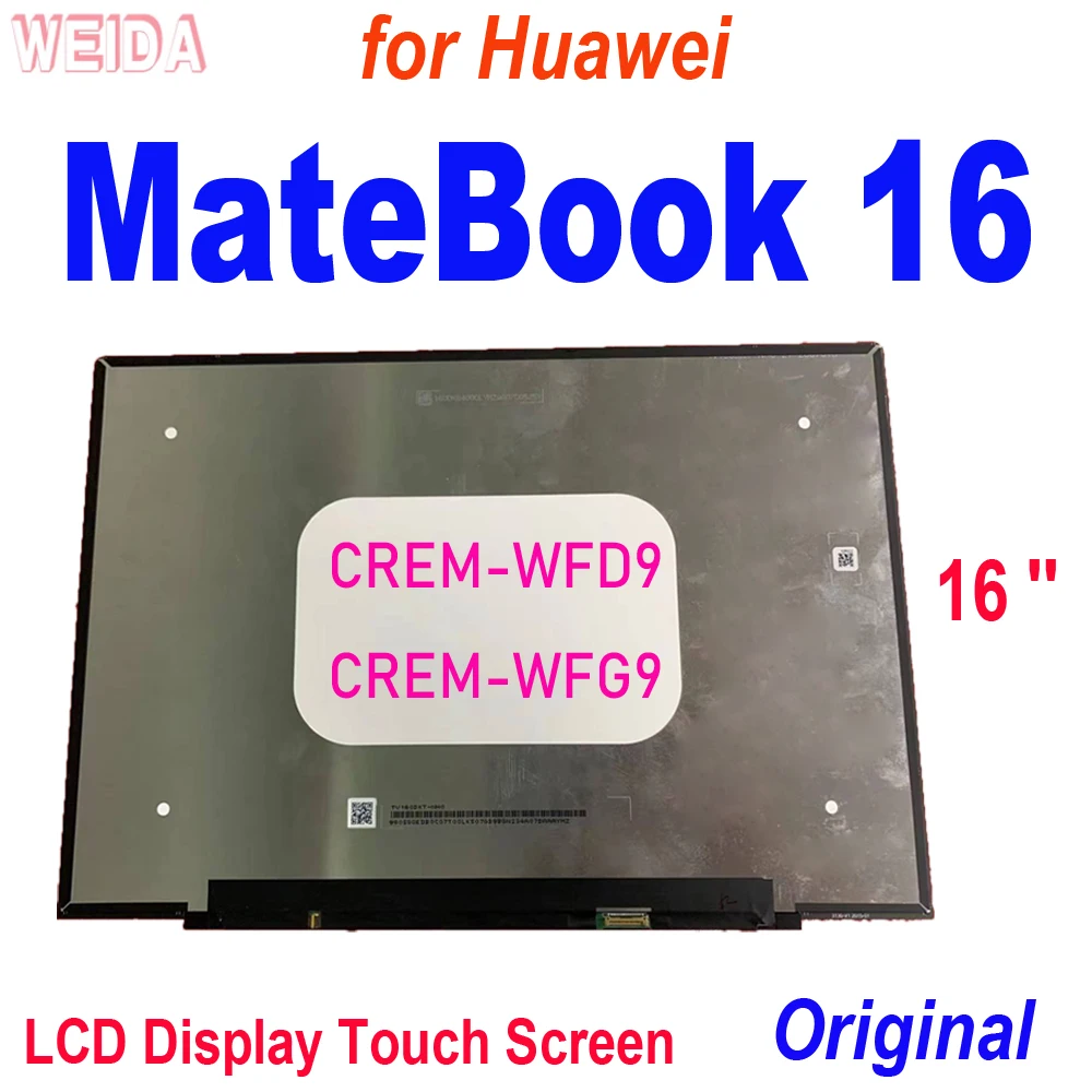 NEW Original 16 Inch for Huawei MateBook 16 LCD Display Touch Screen Assembly Replacement CREM-WFD9 CREM-WFG9 2.5K LCD Laptops